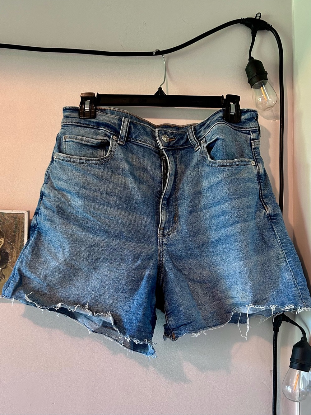 American Eagle High-Waist Distressed Denim Shorts